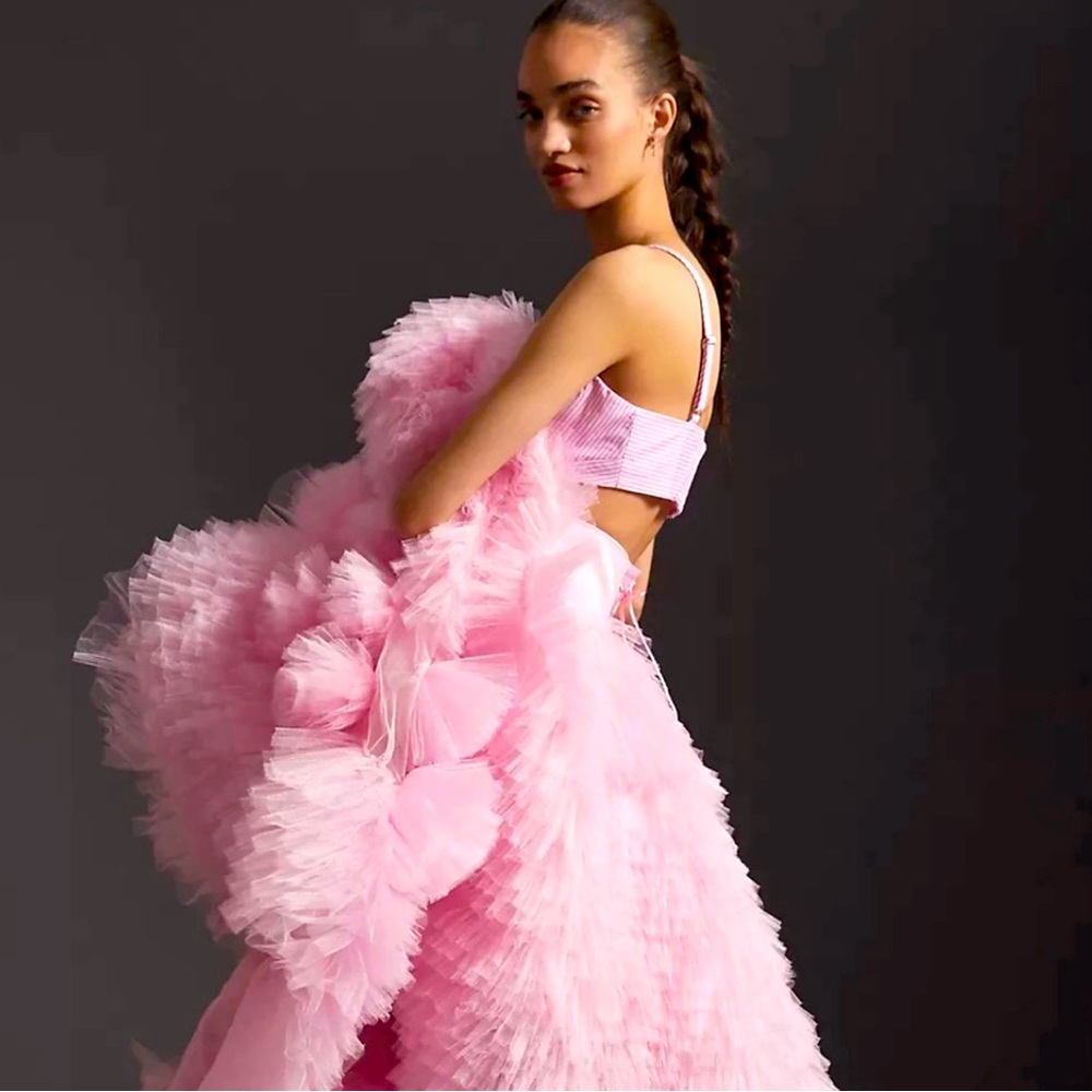 Stunning Anthropologie Morphine pink tulle ballgown skirt-- sold out everywhere!